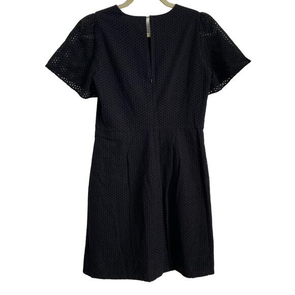 J. Crew Black Eyelet A line Dress Women's size 2 - Picture 6 of 10